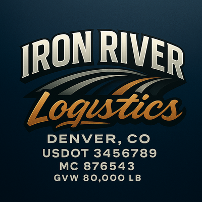Trucking, Logistics, Transport Inspired Truck Door Lettering Decal Sticker Signs For Style & Compliance With USDOT, MC, GVW Or Any Regulation Number Lines (Set of 2)