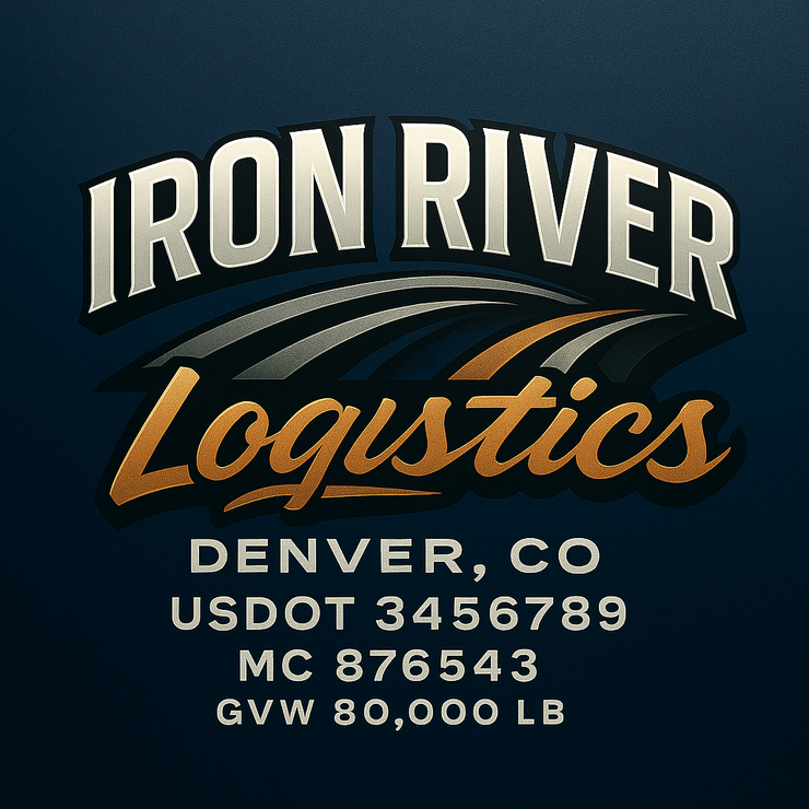 Trucking, Logistics, Transport Inspired Truck Door Lettering Decal Sticker Signs For Style & Compliance With USDOT, MC, GVW Or Any Regulation Number Lines (Set of 2)