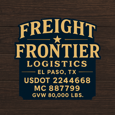 Trucking, Logistics, Transport Inspired Truck Door Lettering Decal Sticker Signs For Style & Compliance With USDOT, MC, GVW Or Any Regulation Number Lines (Set of 2)
