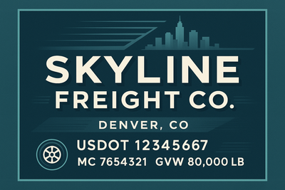 Trucking, Logistics, Transport Inspired Truck Door Lettering Decal Sticker Signs For Style & Compliance With USDOT, MC, GVW Or Any Regulation Number Lines (Set of 2)