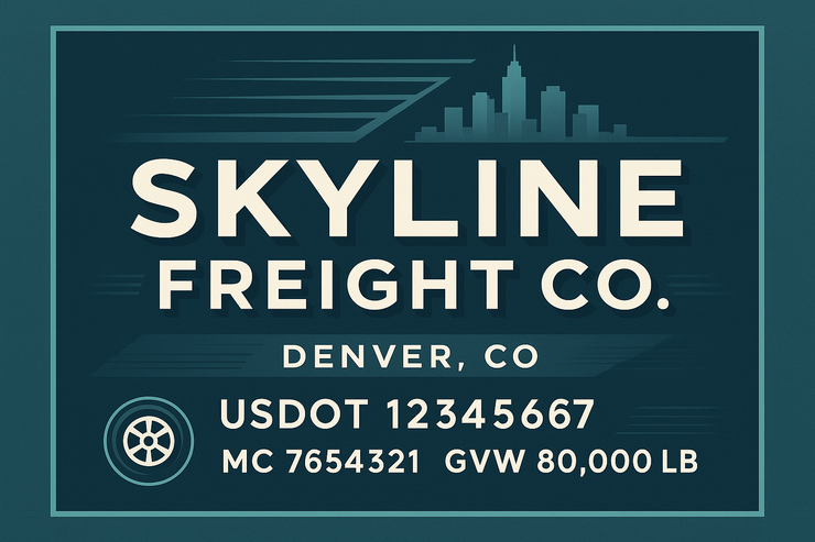 Trucking, Logistics, Transport Inspired Truck Door Lettering Decal Sticker Signs For Style & Compliance With USDOT, MC, GVW Or Any Regulation Number Lines (Set of 2)