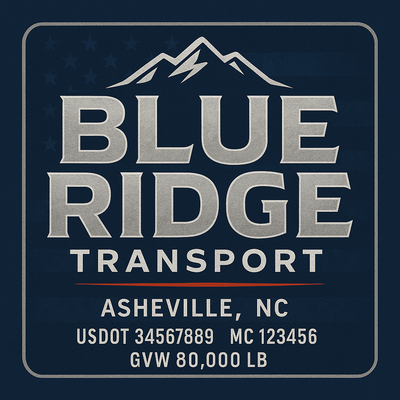 Trucking, Logistics, Transport Inspired Truck Door Lettering Decal Sticker Signs For Style & Compliance With USDOT, MC, GVW Or Any Regulation Number Lines (Set of 2)