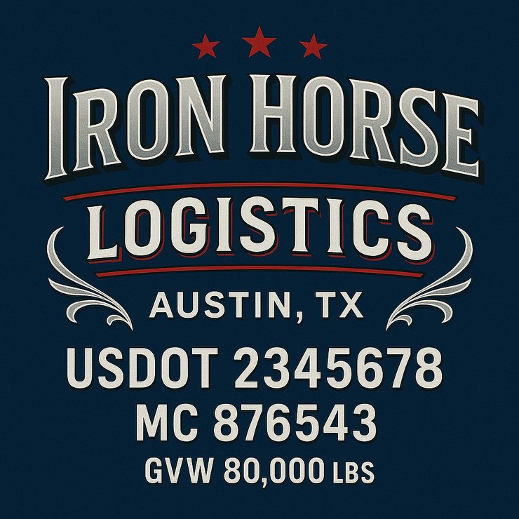 Trucking, Logistics, Transport Inspired Truck Door Lettering Decal Sticker Signs For Style & Compliance With USDOT, MC, GVW Or Any Regulation Number Lines (Set of 2)