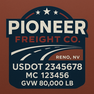 Trucking, Logistics, Transport Inspired Truck Door Lettering Decal Sticker Signs For Style & Compliance With USDOT, MC, GVW Or Any Regulation Number Lines (Set of 2)