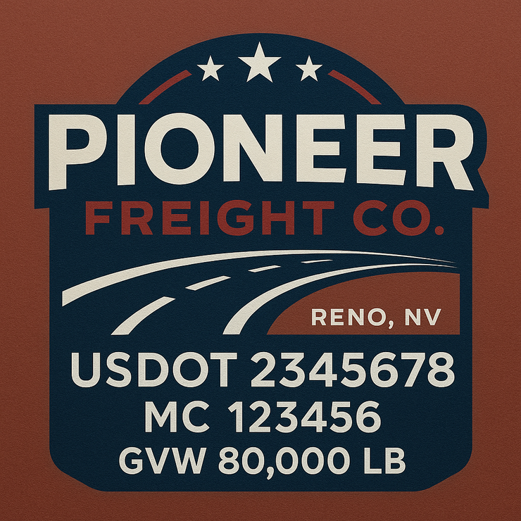 Trucking, Logistics, Transport Inspired Truck Door Lettering Decal Sticker Signs For Style & Compliance With USDOT, MC, GVW Or Any Regulation Number Lines (Set of 2)