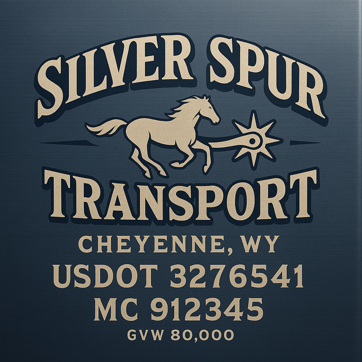 Trucking, Logistics, Transport Inspired Truck Door Lettering Decal Sticker Signs For Style & Compliance With USDOT, MC, GVW Or Any Regulation Number Lines (Set of 2)