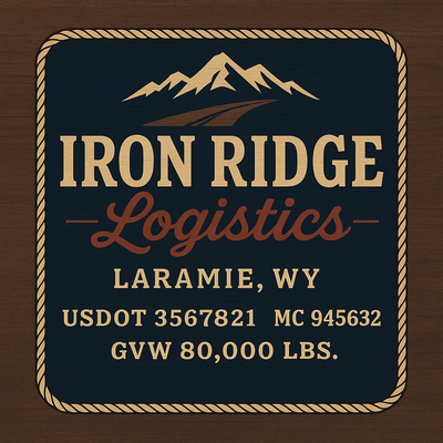 Trucking, Logistics, Transport Inspired Truck Door Lettering Decal Sticker Signs For Style & Compliance With USDOT, MC, GVW Or Any Regulation Number Lines (Set of 2)