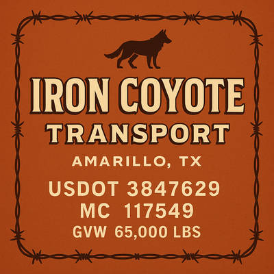 Trucking, Logistics, Transport Inspired Truck Door Lettering Decal Sticker Signs For Style & Compliance With USDOT, MC, GVW Or Any Regulation Number Lines (Set of 2)