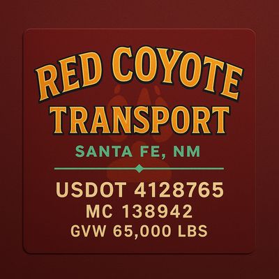 Trucking, Logistics, Transport Inspired Truck Door Lettering Decal Sticker Signs For Style & Compliance With USDOT, MC, GVW Or Any Regulation Number Lines (Set of 2)