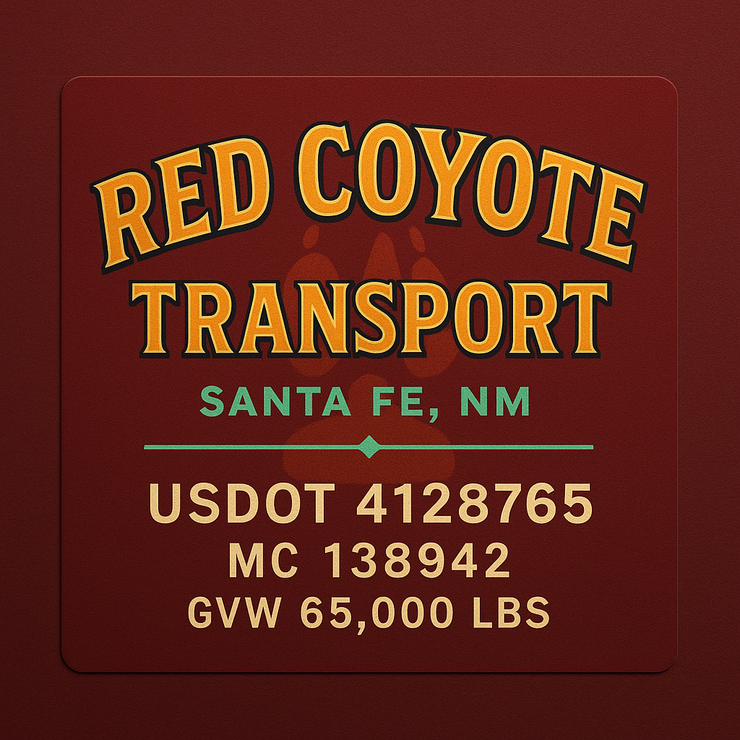 Trucking, Logistics, Transport Inspired Truck Door Lettering Decal Sticker Signs For Style & Compliance With USDOT, MC, GVW Or Any Regulation Number Lines (Set of 2)