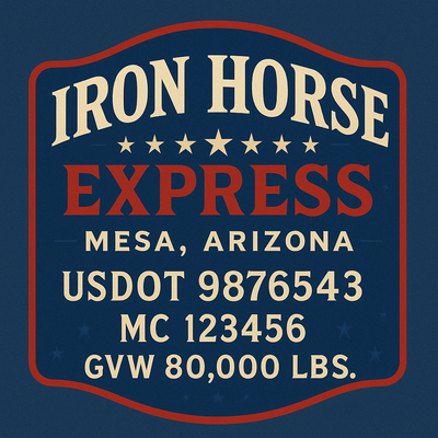 Trucking, Logistics, Transport Inspired Truck Door Lettering Decal Sticker Signs For Style & Compliance With USDOT, MC, GVW Or Any Regulation Number Lines (Set of 2)