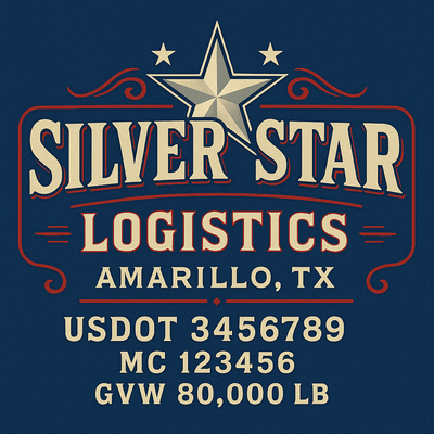 Trucking, Logistics, Transport Inspired Truck Door Lettering Decal Sticker Signs For Style & Compliance With USDOT, MC, GVW Or Any Regulation Number Lines (Set of 2)
