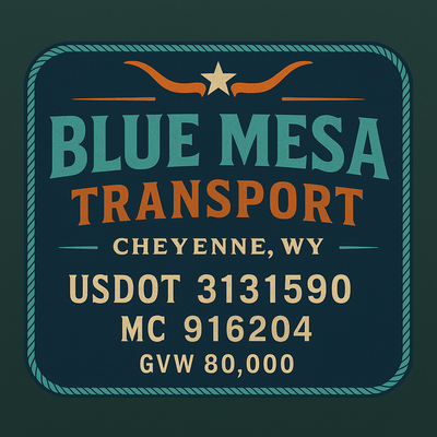 Trucking, Logistics, Transport Inspired Truck Door Lettering Decal Sticker Signs For Style & Compliance With USDOT, MC, GVW Or Any Regulation Number Lines (Set of 2)