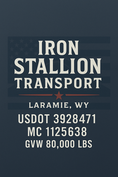 Trucking, Logistics, Transport Inspired Truck Door Lettering Decal Sticker Signs For Style & Compliance With USDOT, MC, GVW Or Any Regulation Number Lines (Set of 2)
