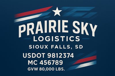 Trucking, Logistics, Transport Inspired Truck Door Lettering Decal Sticker Signs For Style & Compliance With USDOT, MC, GVW Or Any Regulation Number Lines (Set of 2)