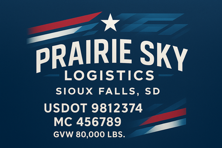 Trucking, Logistics, Transport Inspired Truck Door Lettering Decal Sticker Signs For Style & Compliance With USDOT, MC, GVW Or Any Regulation Number Lines (Set of 2)
