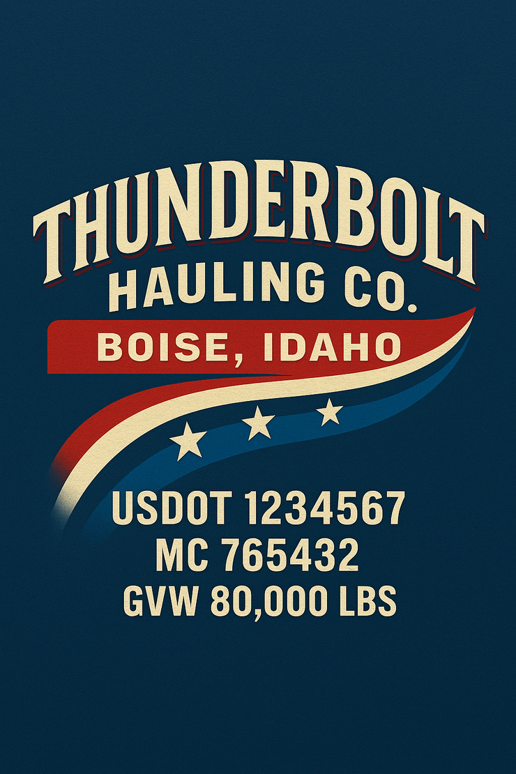 Trucking, Logistics, Transport Inspired Truck Door Lettering Decal Sticker Signs For Style & Compliance With USDOT, MC, GVW Or Any Regulation Number Lines (Set of 2)