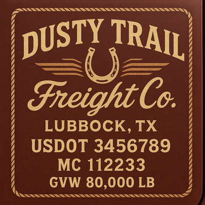 Trucking, Logistics, Transport Inspired Truck Door Lettering Decal Sticker Signs For Style & Compliance With USDOT, MC, GVW Or Any Regulation Number Lines (Set of 2)