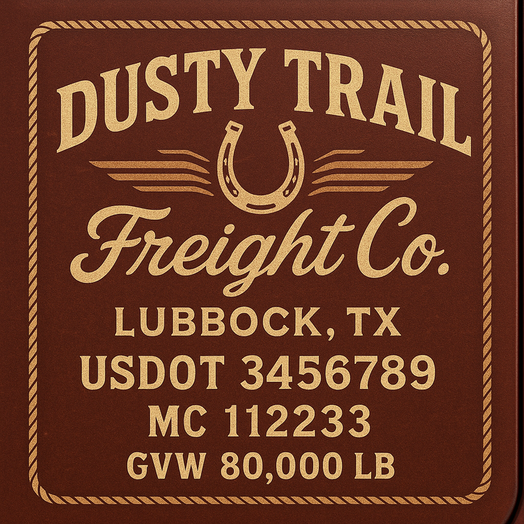 Trucking, Logistics, Transport Inspired Truck Door Lettering Decal Sticker Signs For Style & Compliance With USDOT, MC, GVW Or Any Regulation Number Lines (Set of 2)
