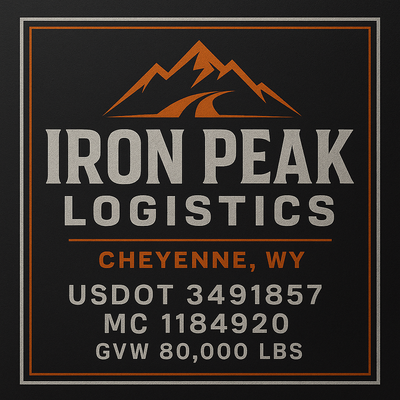 Trucking, Logistics, Transport Inspired Truck Door Lettering Decal Sticker Signs For Style & Compliance With USDOT, MC, GVW Or Any Regulation Number Lines (Set of 2)