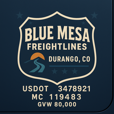 Trucking, Logistics, Transport Inspired Truck Door Lettering Decal Sticker Signs For Style & Compliance With USDOT, MC, GVW Or Any Regulation Number Lines (Set of 2)