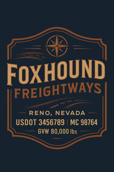 Trucking, Logistics, Transport Inspired Truck Door Lettering Decal Sticker Signs For Style & Compliance With USDOT, MC, GVW Or Any Regulation Number Lines (Set of 2)