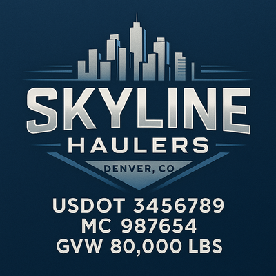 Trucking, Logistics, Transport Inspired Truck Door Lettering Decal Sticker Signs For Style & Compliance With USDOT, MC, GVW Or Any Regulation Number Lines (Set of 2)