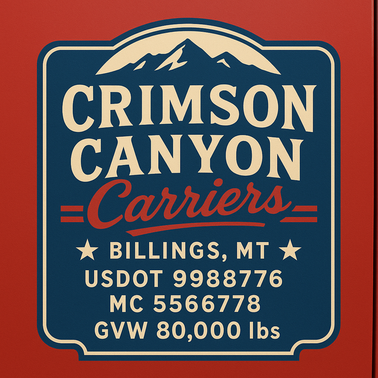 Trucking, Logistics, Transport Inspired Truck Door Lettering Decal Sticker Signs For Style & Compliance With USDOT, MC, GVW Or Any Regulation Number Lines (Set of 2)