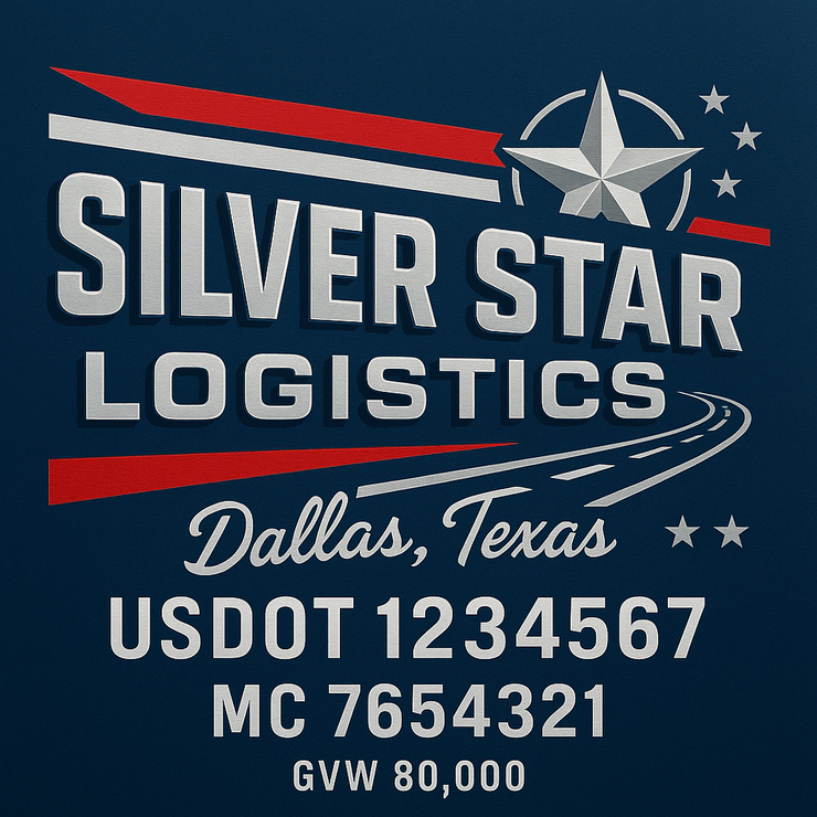 Trucking, Logistics, Transport Inspired Truck Door Lettering Decal Sticker Signs For Style & Compliance With USDOT, MC, GVW Or Any Regulation Number Lines (Set of 2)