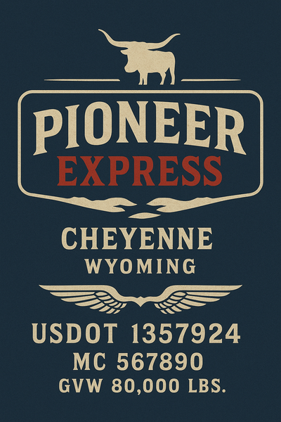 Trucking, Logistics, Transport Inspired Truck Door Lettering Decal Sticker Signs For Style & Compliance With USDOT, MC, GVW Or Any Regulation Number Lines (Set of 2)