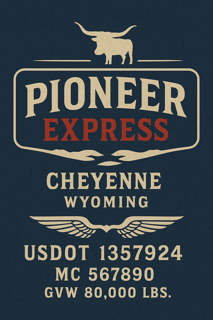 Trucking, Logistics, Transport Inspired Truck Door Lettering Decal Sticker Signs For Style & Compliance With USDOT, MC, GVW Or Any Regulation Number Lines (Set of 2)