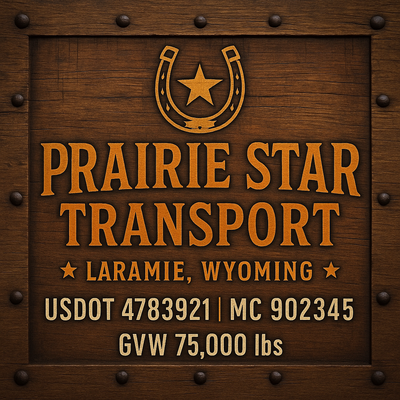Trucking, Logistics, Transport Inspired Truck Door Lettering Decal Sticker Signs For Style & Compliance With USDOT, MC, GVW Or Any Regulation Number Lines (Set of 2)