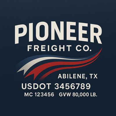 Trucking, Logistics, Transport Inspired Truck Door Lettering Decal Sticker Signs For Style & Compliance With USDOT, MC, GVW Or Any Regulation Number Lines (Set of 2)