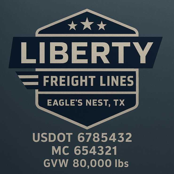Trucking, Logistics, Transport Inspired Truck Door Lettering Decal Sticker Signs For Style & Compliance With USDOT, MC, GVW Or Any Regulation Number Lines (Set of 2)