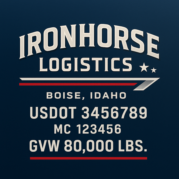 Trucking, Logistics, Transport Inspired Truck Door Lettering Decal Sticker Signs For Style & Compliance With USDOT, MC, GVW Or Any Regulation Number Lines (Set of 2)