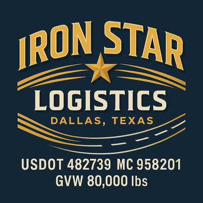 Trucking, Logistics, Transport Inspired Truck Door Lettering Decal Sticker Signs For Style & Compliance With USDOT, MC, GVW Or Any Regulation Number Lines (Set of 2)