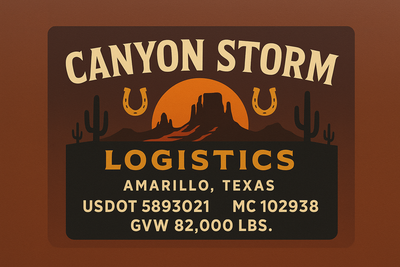 Trucking, Logistics, Transport Inspired Truck Door Lettering Decal Sticker Signs For Style & Compliance With USDOT, MC, GVW Or Any Regulation Number Lines (Set of 2)