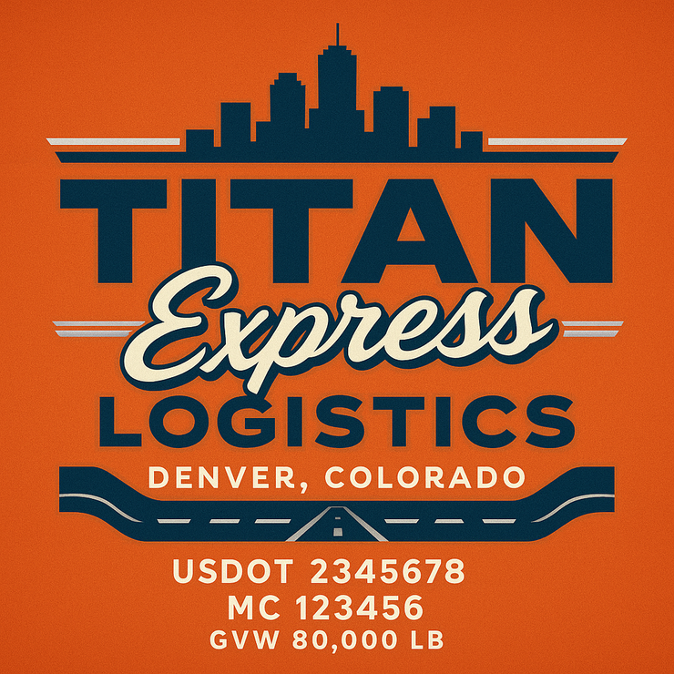 Trucking, Logistics, Transport Inspired Truck Door Lettering Decal Sticker Signs For Style & Compliance With USDOT, MC, GVW Or Any Regulation Number Lines (Set of 2)