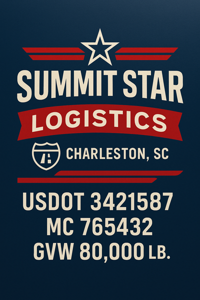 Trucking, Logistics, Transport Inspired Truck Door Lettering Decal Sticker Signs For Style & Compliance With USDOT, MC, GVW Or Any Regulation Number Lines (Set of 2)