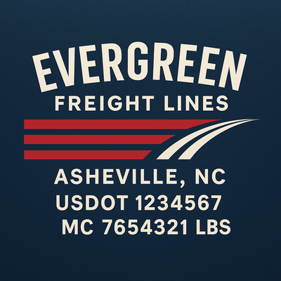 Trucking, Logistics, Transport Inspired Truck Door Lettering Decal Sticker Signs For Style & Compliance With USDOT, MC, GVW Or Any Regulation Number Lines (Set of 2)