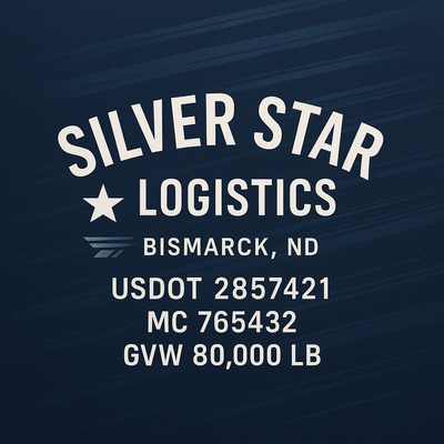 Trucking, Logistics, Transport Inspired Truck Door Lettering Decal Sticker Signs For Style & Compliance With USDOT, MC, GVW Or Any Regulation Number Lines (Set of 2)