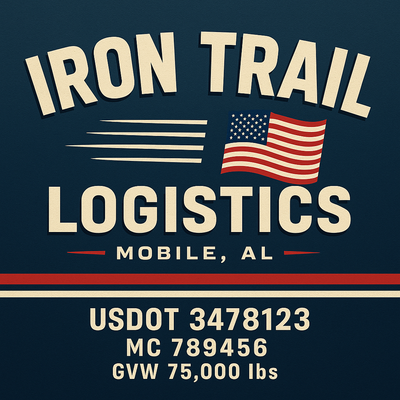 Trucking, Logistics, Transport Inspired Truck Door Lettering Decal Sticker Signs For Style & Compliance With USDOT, MC, GVW Or Any Regulation Number Lines (Set of 2)