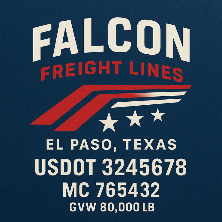 Trucking, Logistics, Transport Inspired Truck Door Lettering Decal Sticker Signs For Style & Compliance With USDOT, MC, GVW Or Any Regulation Number Lines (Set of 2)