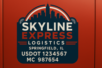 Trucking, Logistics, Transport Inspired Truck Door Lettering Decal Sticker Signs For Style & Compliance With USDOT, MC, GVW Or Any Regulation Number Lines (Set of 2)