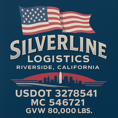 Trucking, Logistics, Transport Inspired Truck Door Lettering Decal Sticker Signs For Style & Compliance With USDOT, MC, GVW Or Any Regulation Number Lines (Set of 2)