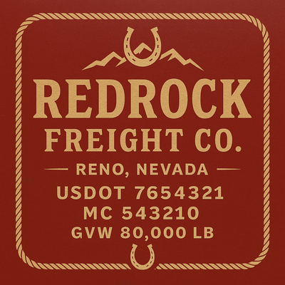 Trucking, Logistics, Transport Inspired Truck Door Lettering Decal Sticker Signs For Style & Compliance With USDOT, MC, GVW Or Any Regulation Number Lines (Set of 2)