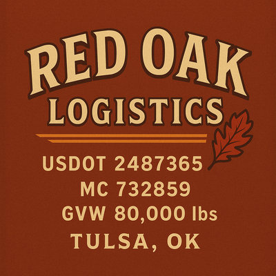 Trucking, Logistics, Transport Inspired Truck Door Lettering Decal Sticker Signs For Style & Compliance With USDOT, MC, GVW Or Any Regulation Number Lines (Set of 2)
