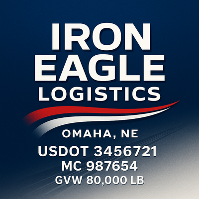 Trucking, Logistics, Transport Inspired Truck Door Lettering Decal Sticker Signs For Style & Compliance With USDOT, MC, GVW Or Any Regulation Number Lines (Set of 2)