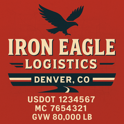 Trucking, Logistics, Transport Inspired Truck Door Lettering Decal Sticker Signs For Style & Compliance With USDOT, MC, GVW Or Any Regulation Number Lines (Set of 2)