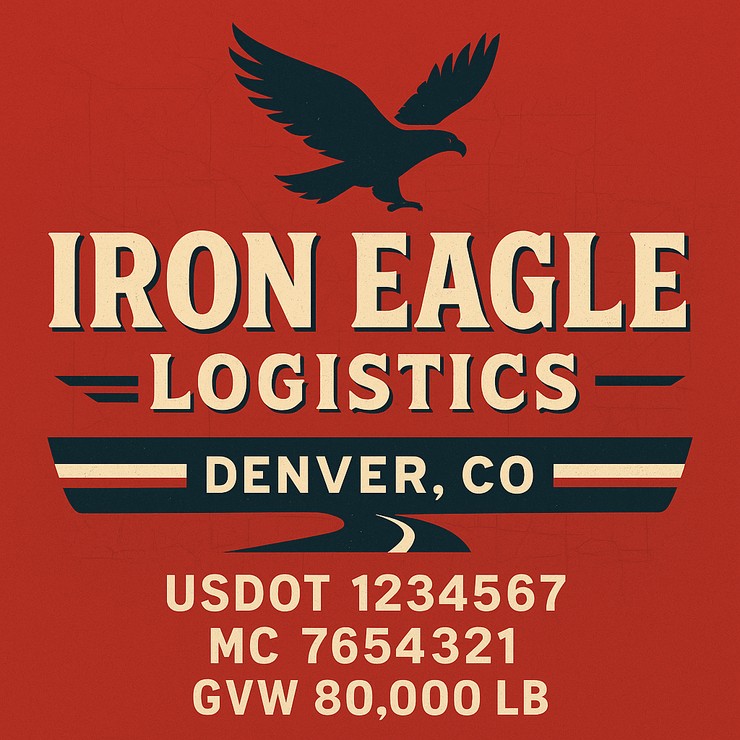 Trucking, Logistics, Transport Inspired Truck Door Lettering Decal Sticker Signs For Style & Compliance With USDOT, MC, GVW Or Any Regulation Number Lines (Set of 2)